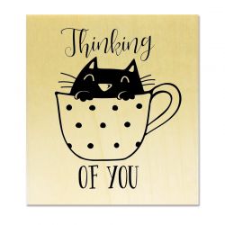 rubber stamp - Cat Thinking of you !