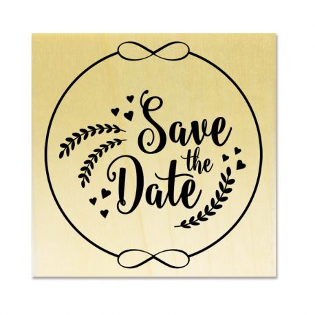 Rubber stamp - Wreath Save the Date