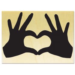 Rubber stamp - Heart with hands - big